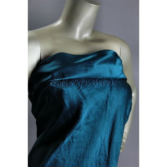 $2295 NWT DONNA KARAN Electric Teal Sateen Strapless Dress 6 - Picture 4 of 7